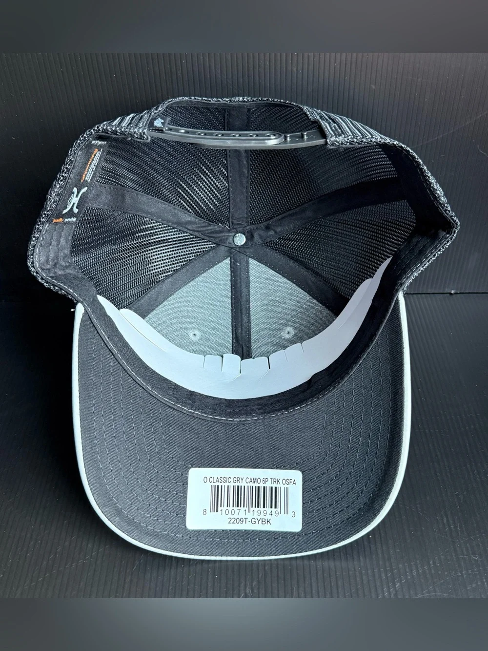 NWT Hooey O Classic Grey Camo Black Mesh Adjustable SnapBack Trucker Hat Cap
